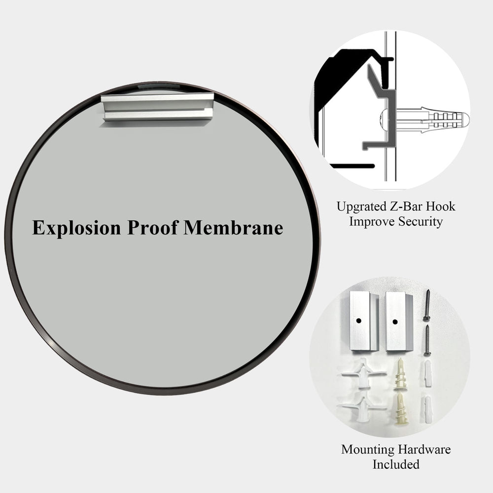 30 inch Round Black Mirror - From Where - 