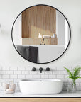 30 inch Round Black Mirror - From Where - 