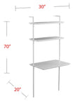 30 Inch White Wall Mount Desk - From Where - 