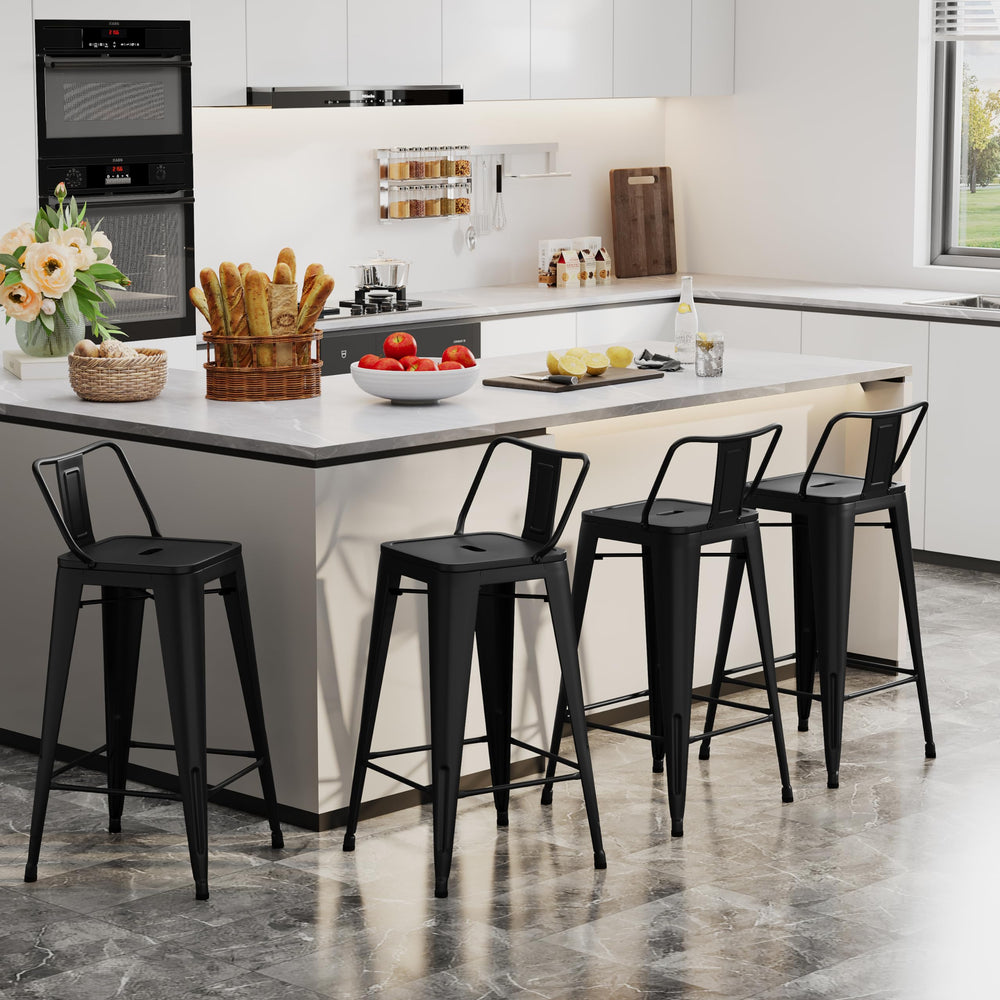 30" Metal Bar Stools with Backs - From Where - 