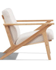 Pemberly Row Solid Wood and Fabric Upholstered Accent Armchair in Beige/Oak