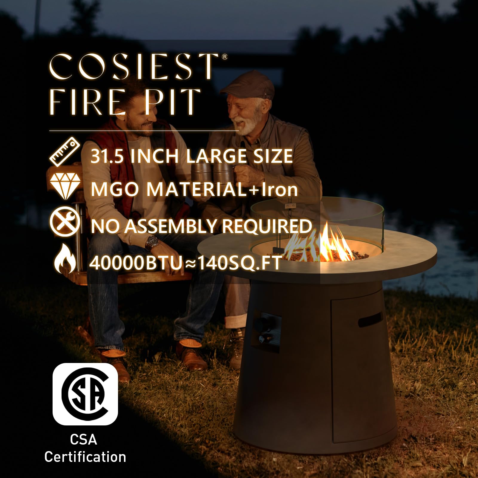 31.5 Inch Round Outdoor Fire Pit - From Where - 