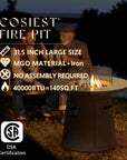 31.5 Inch Round Outdoor Fire Pit - From Where - 