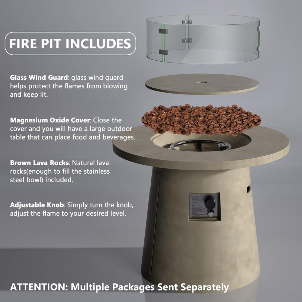 31.5 Inch Round Outdoor Fire Pit - From Where - 