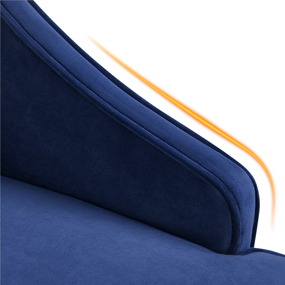 Yaheetech Modern Armchair, Mid-century Upholstered Velvet Accent Chair for Living Room, Blue