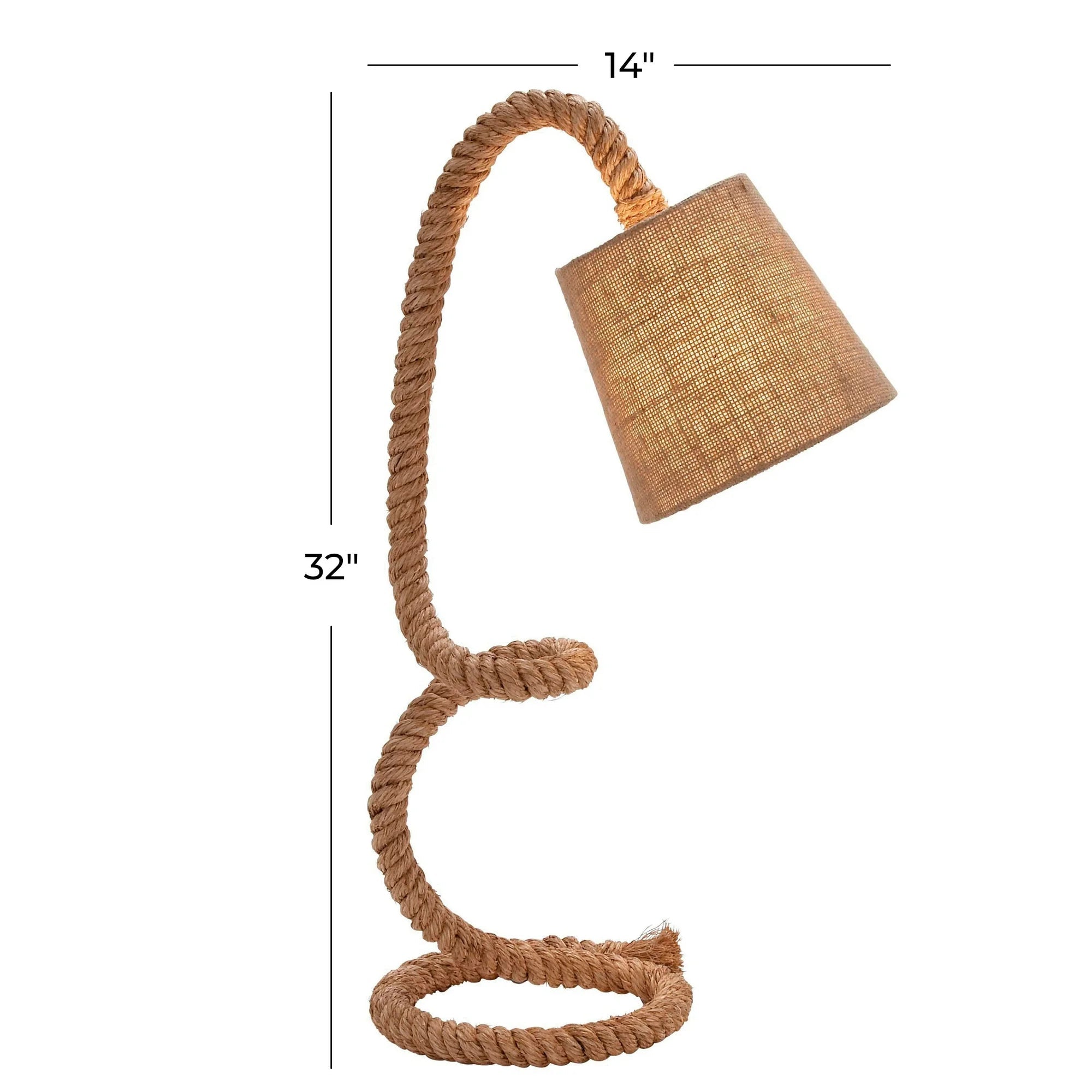 32&quot; Handmade Rope Desk Lamp - From Where - 