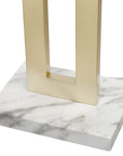 D'Alessio 20-inch Modern Gold Table Lamp, White Linen Shade, LED Bulb Included