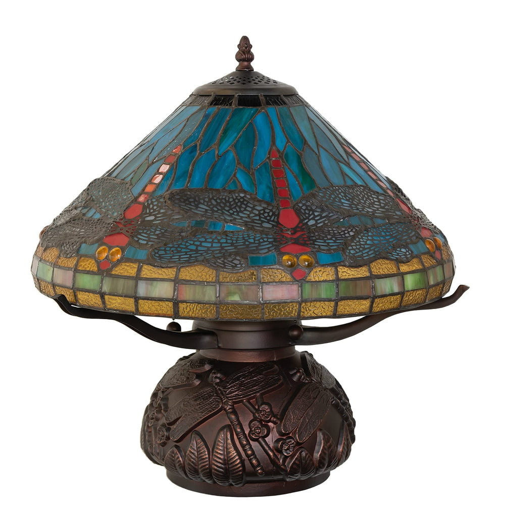 Meyda Lighting 17" High Tiffany Dragonfly Table Lamp