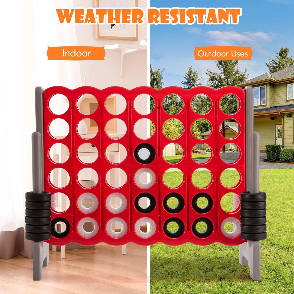 3.5 Feet Tall Jumbo 4 - to - Score Family Fun Game with Quick - Release Sliders &amp; 42 Large Rings - From Where - 