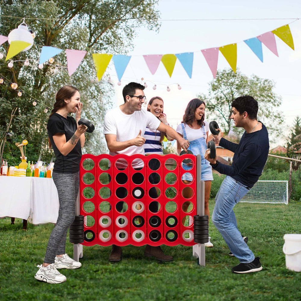 3.5 Feet Tall Jumbo 4 - to - Score Family Fun Game with Quick - Release Sliders &amp; 42 Large Rings - From Where - 