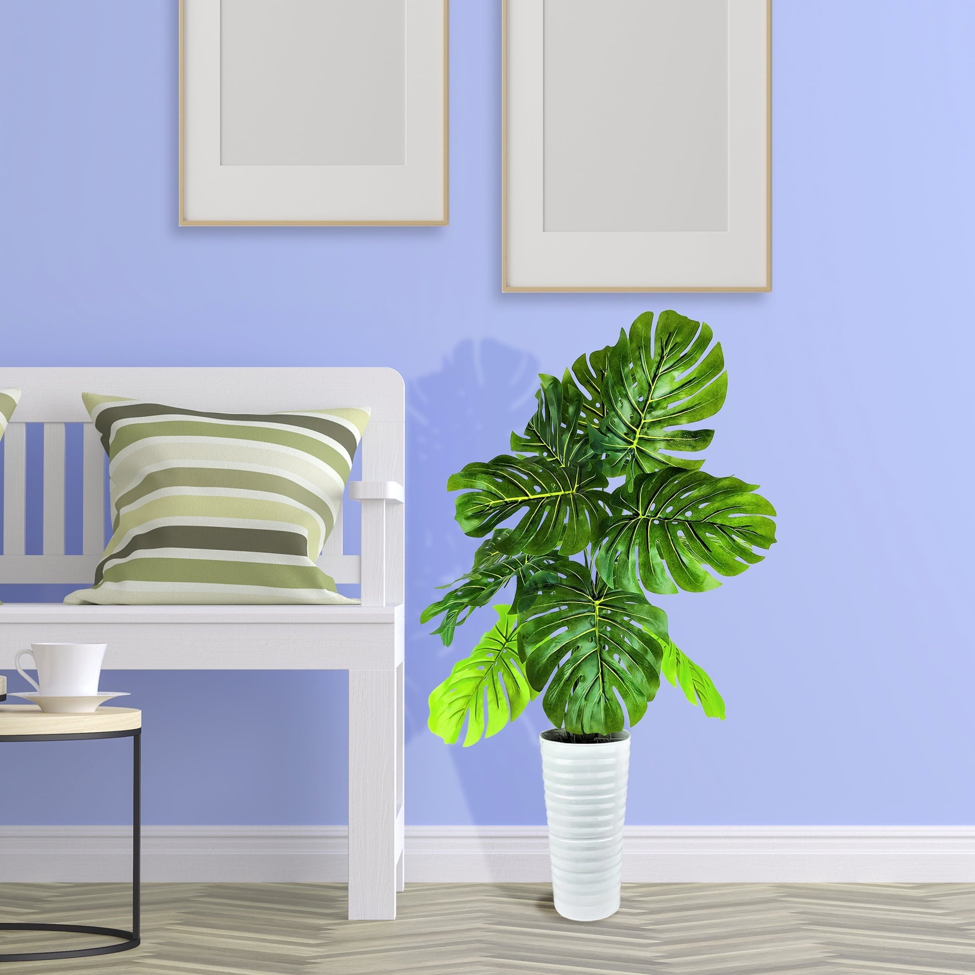 36" Artificial Monstera Plant in White Planter - From Where - 