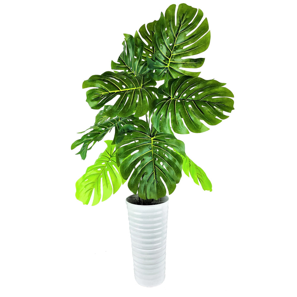36&quot; Artificial Monstera Plant in White Planter - From Where - 
