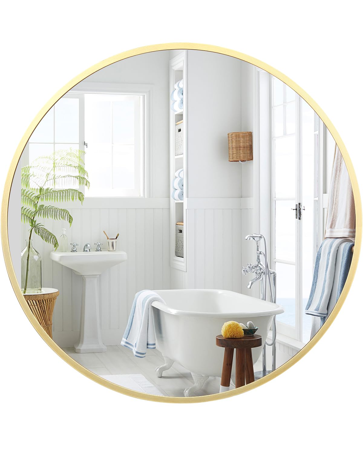 36 inch Gold Circle Mirror - From Where - 