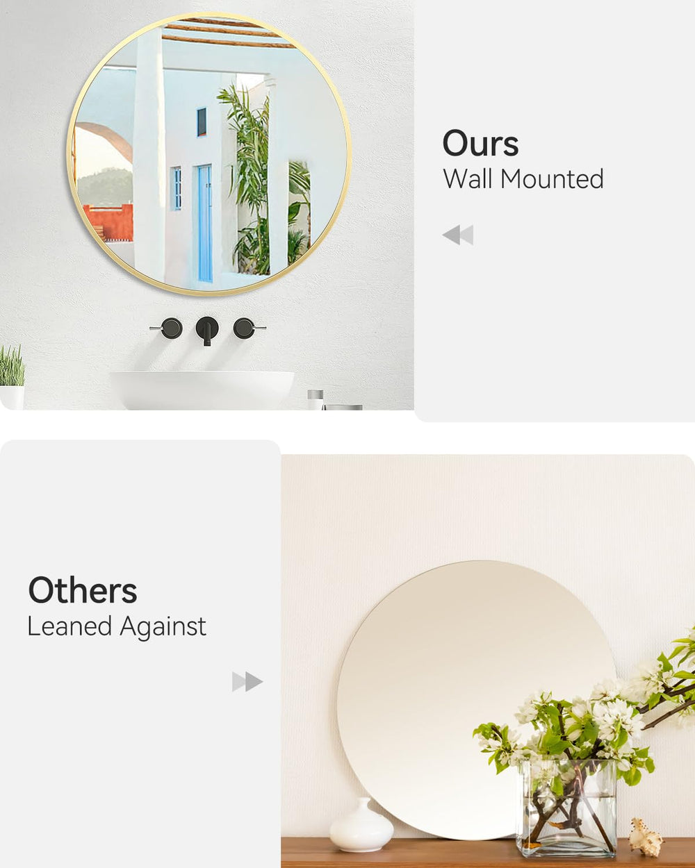 36 inch Gold Circle Mirror - From Where - 