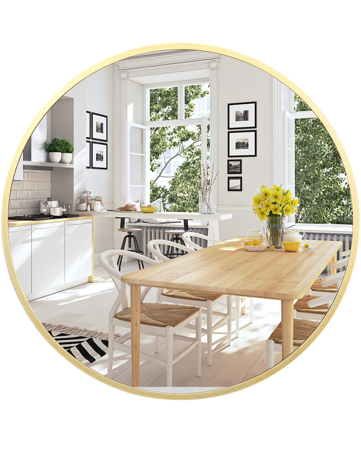 36 inch Gold Circle Mirror - From Where - 