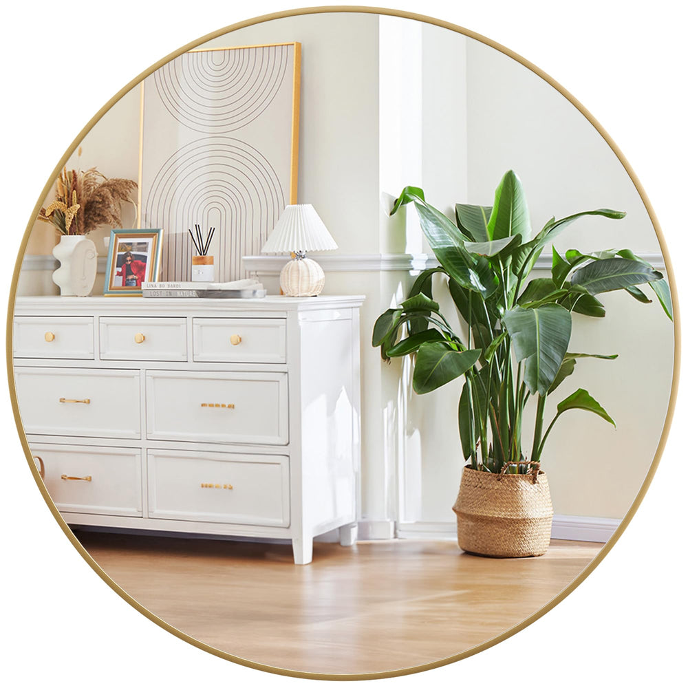 36 inch Gold Circle Mirror - From Where - 