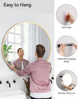36 inch Gold Circle Mirror - From Where - 