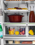 ZLINE 36" Autograph Edition 21.6 cu. ft Freestanding French Door Refrigerator with Water and Ice Dispenser in Fingerprint Resistant Stainless Steel with Gold Accents (RFMZ-36-G)