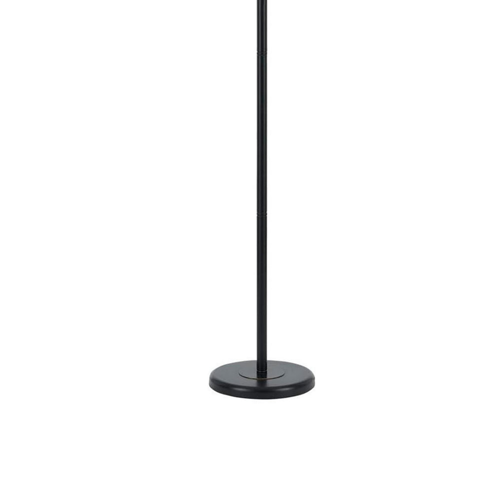 Metal Round 3 Way Torchiere Lamp with Frosted Shade, Dark Bronze and Gold- Saltoro Sherpi