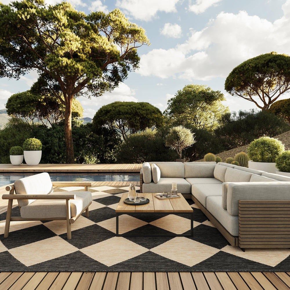 Adelaide Harlequin Indoor/Outdoor Rug | Dark Grey