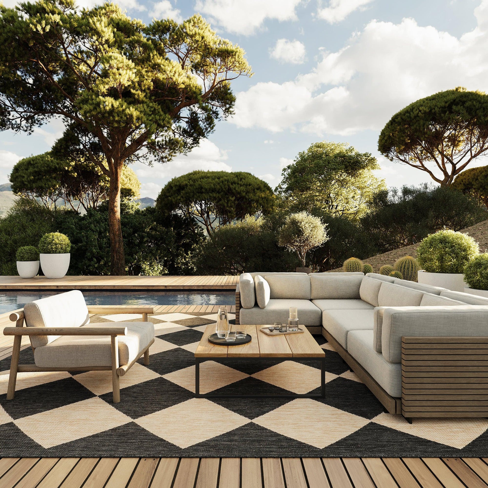 Adelaide Harlequin Indoor/Outdoor Rug | Dark Grey