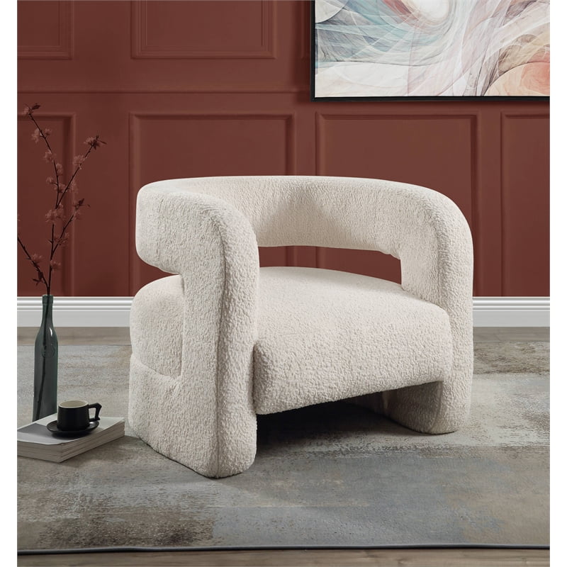 AC00233 - Accent Chair, White Teddy Sherpa - Yitua