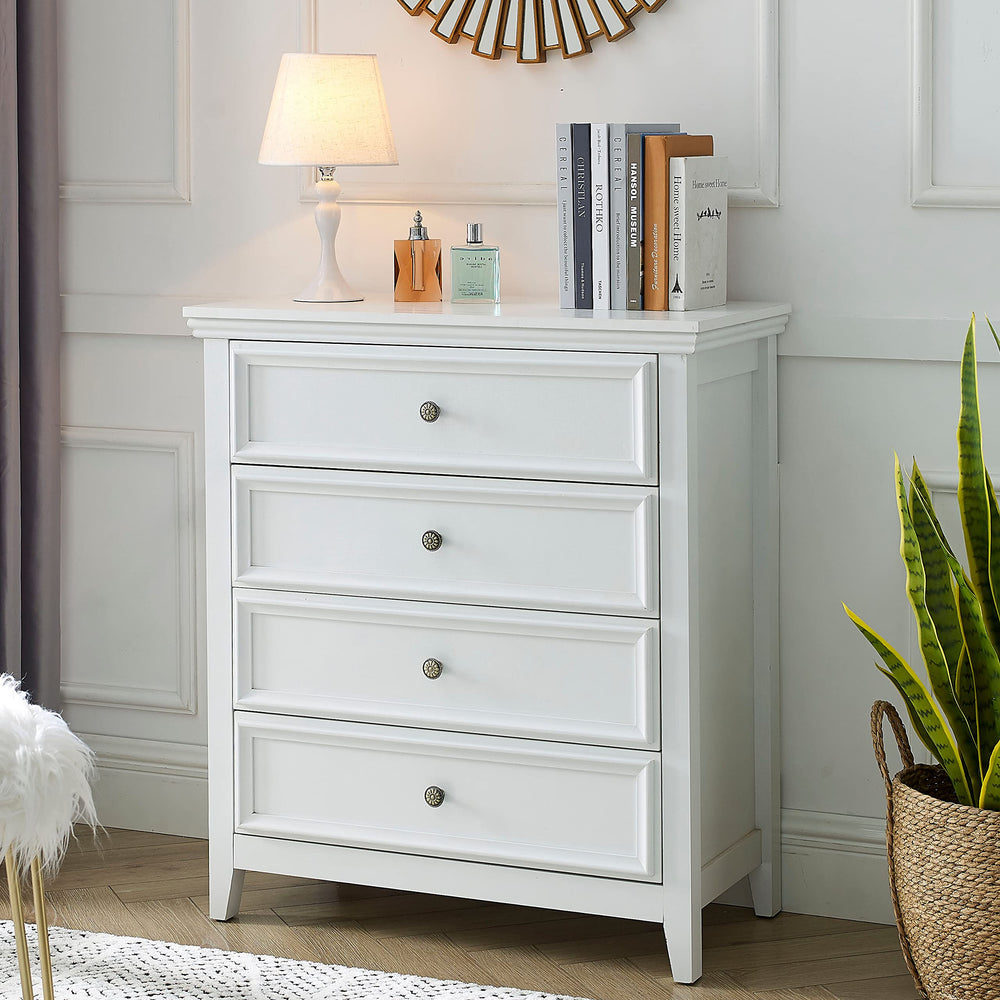 4 Chest White Wooden Dresser - From Where - 