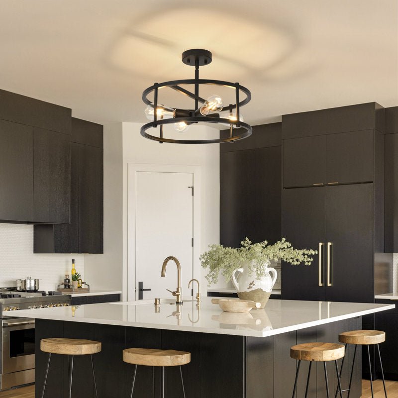 4 - Light Black Cage Ceiling Light - From Where - 