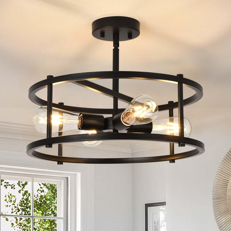 4 - Light Black Cage Ceiling Light - From Where - 