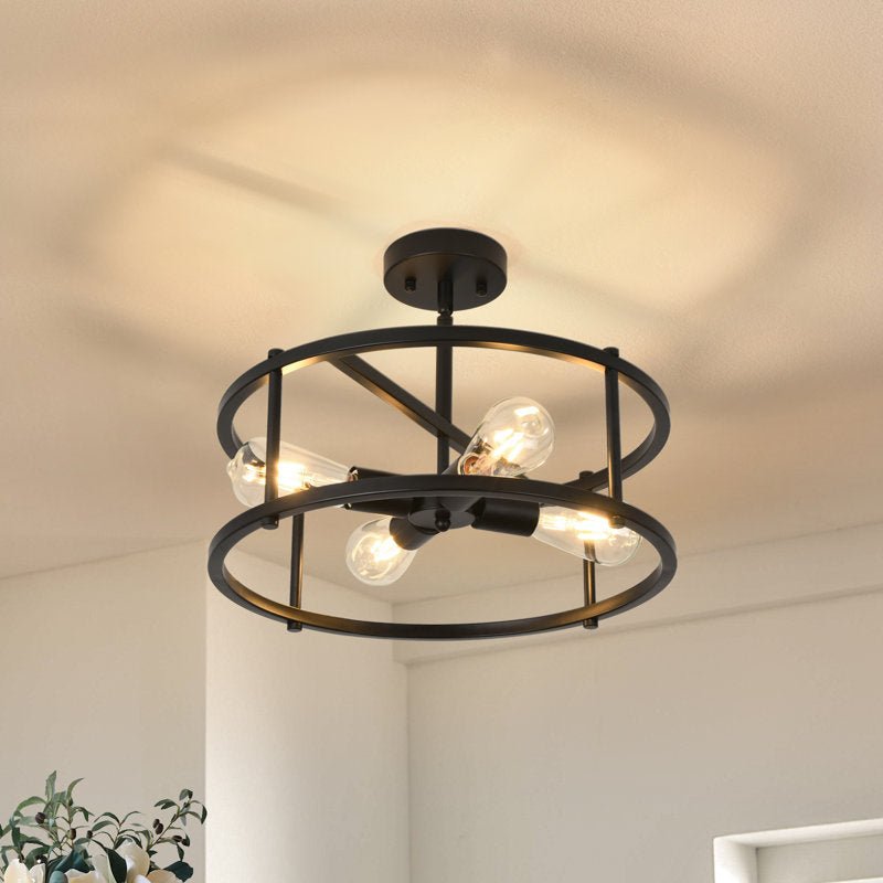 4 - Light Black Cage Ceiling Light - From Where - 