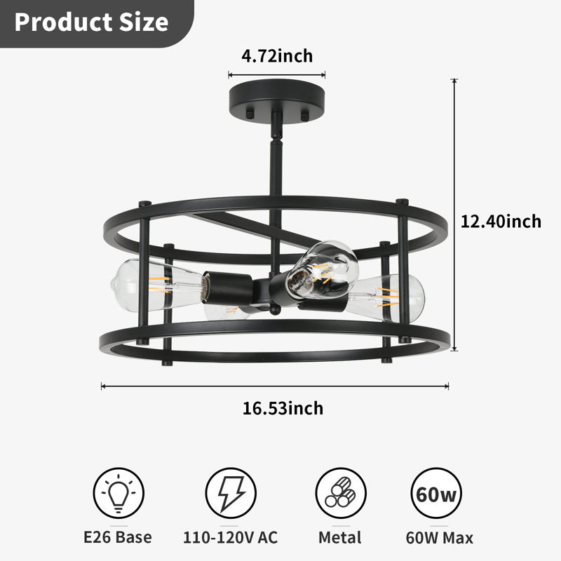 4 - Light Black Cage Ceiling Light - From Where - 