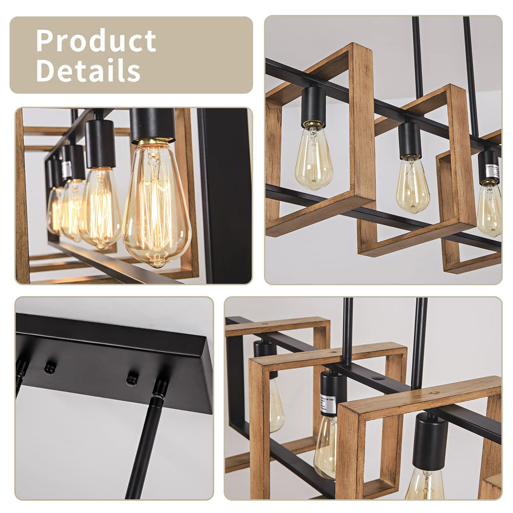 4 - Light Farmhouse Metal Chandelier - From Where - 