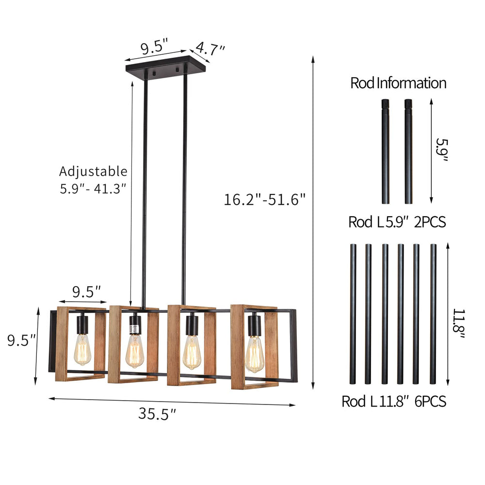 4 - Light Farmhouse Metal Chandelier - From Where - 
