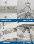 4 - Light Round Farmhouse Rustic Chandelier - From Where - 