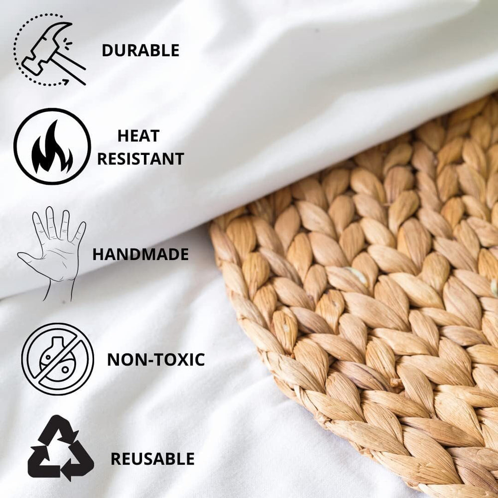 4 - Pack 7" Rattan Woven Placemats - From Where - 