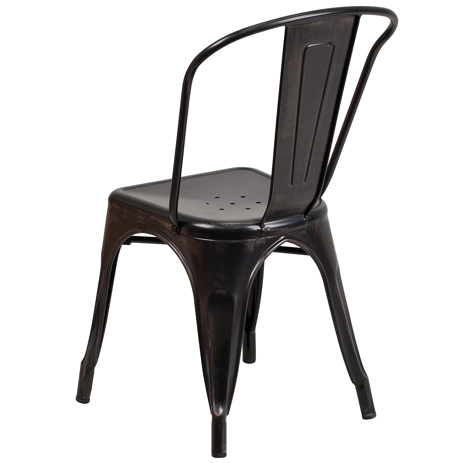 4 Pack Black - Antique Gold Metal Chair - From Where - 