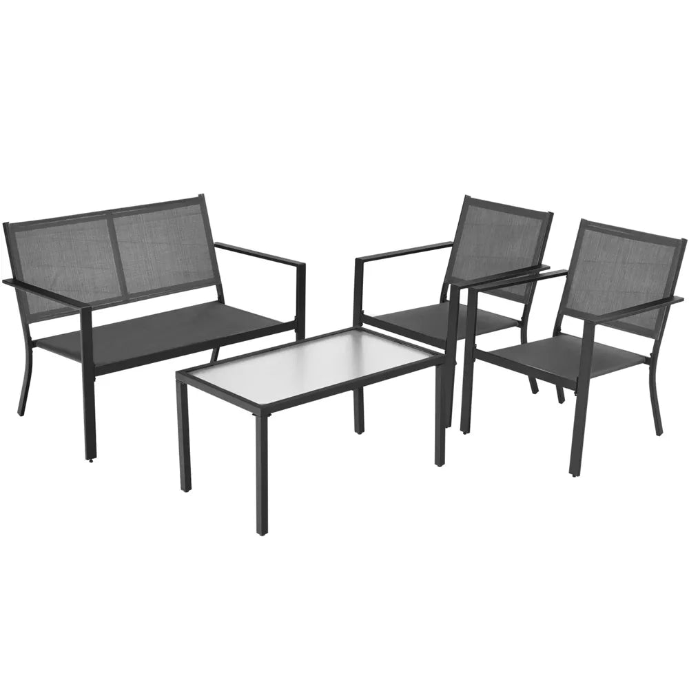 4 Pcs Steel Frame Patio Furniture Set - From Where - 