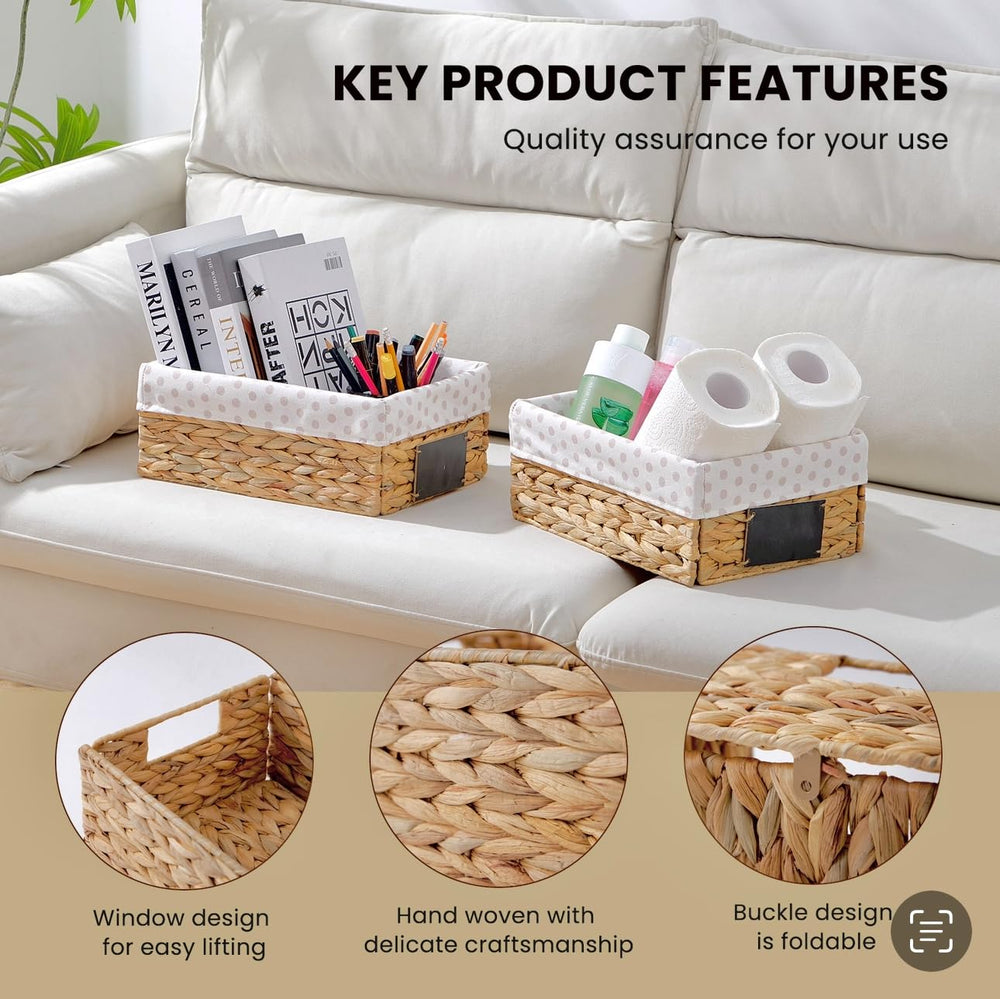 4 Pcs Wicker Water Hyacinth Baskets - From Where - 