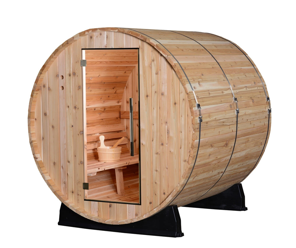 4 - Person Barrel Sauna in Rustic Cedar - From Where - 