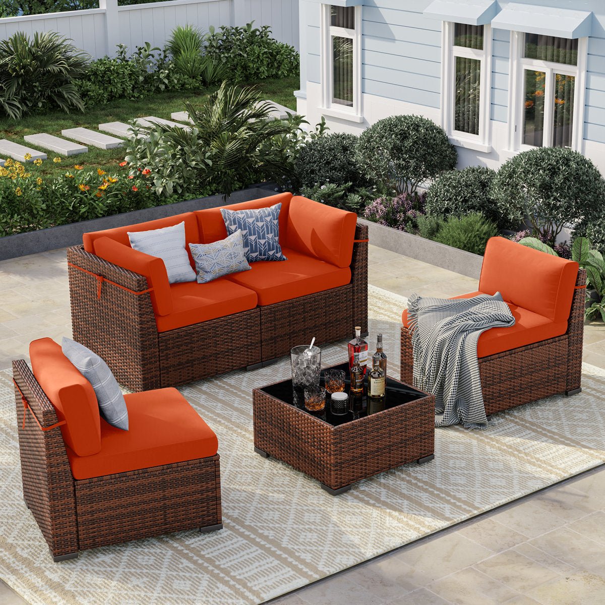 4 - Person Outdoor Seating with Cushions - From Where - 
