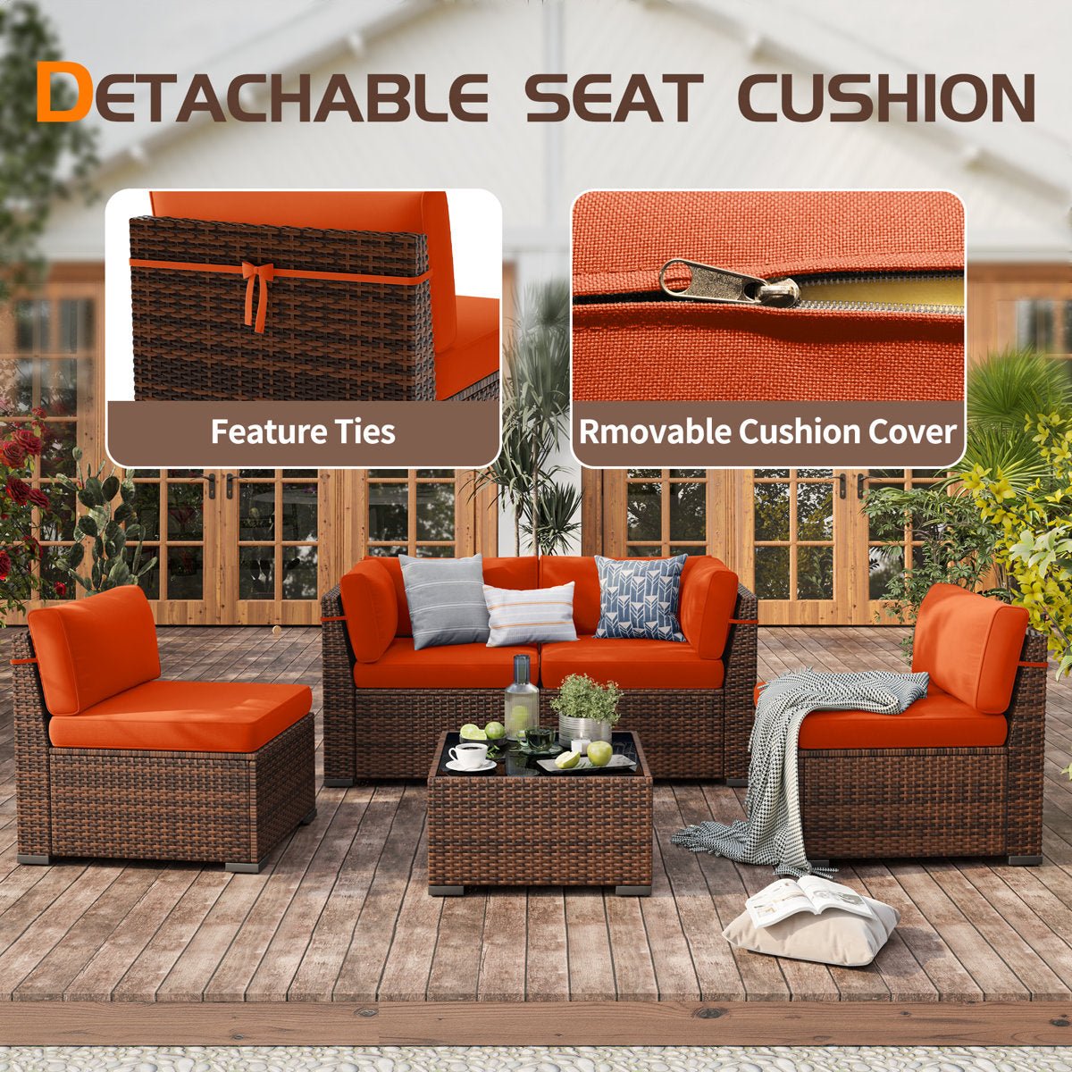 4 - Person Outdoor Seating with Cushions - From Where - 