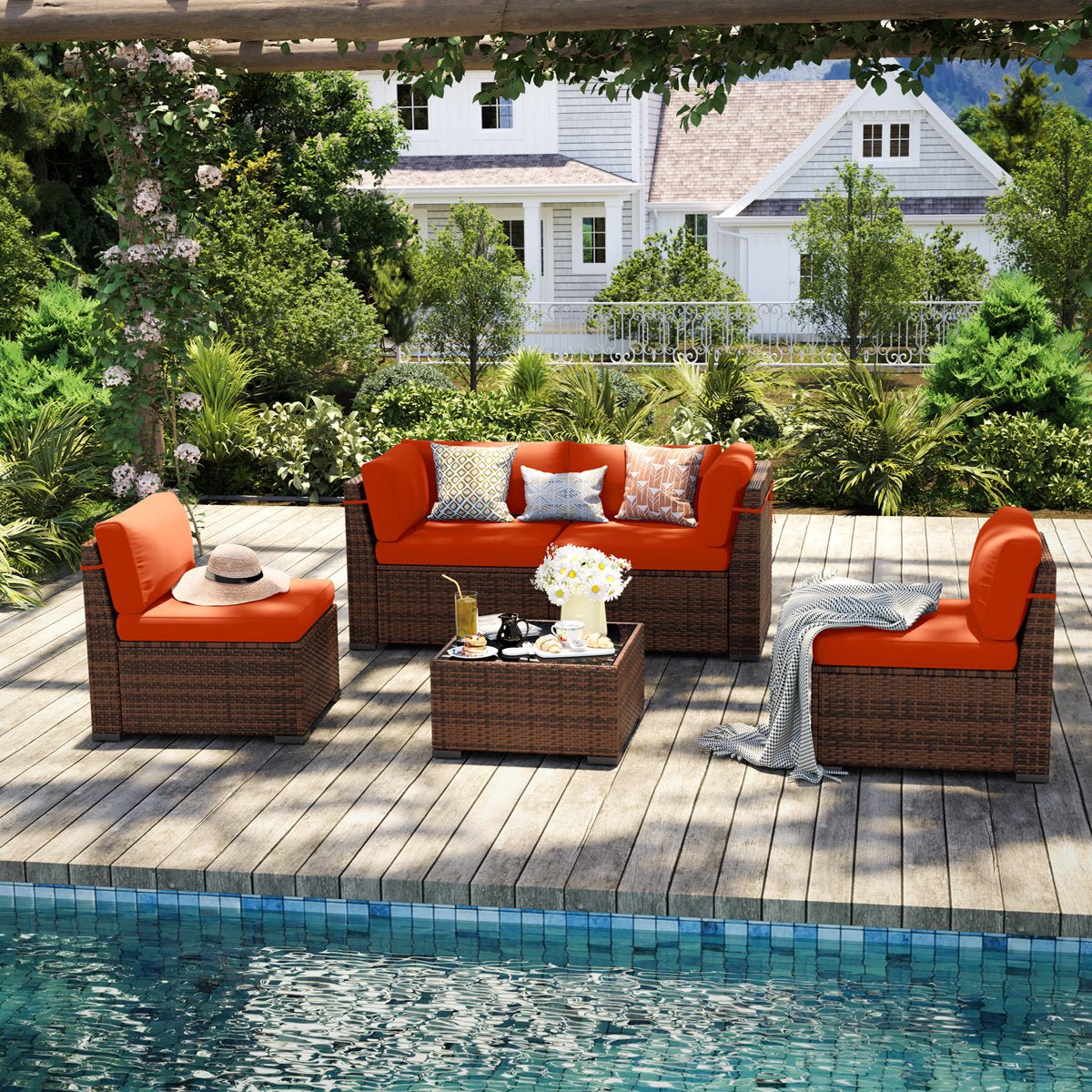 4 - Person Outdoor Seating with Cushions - From Where - 