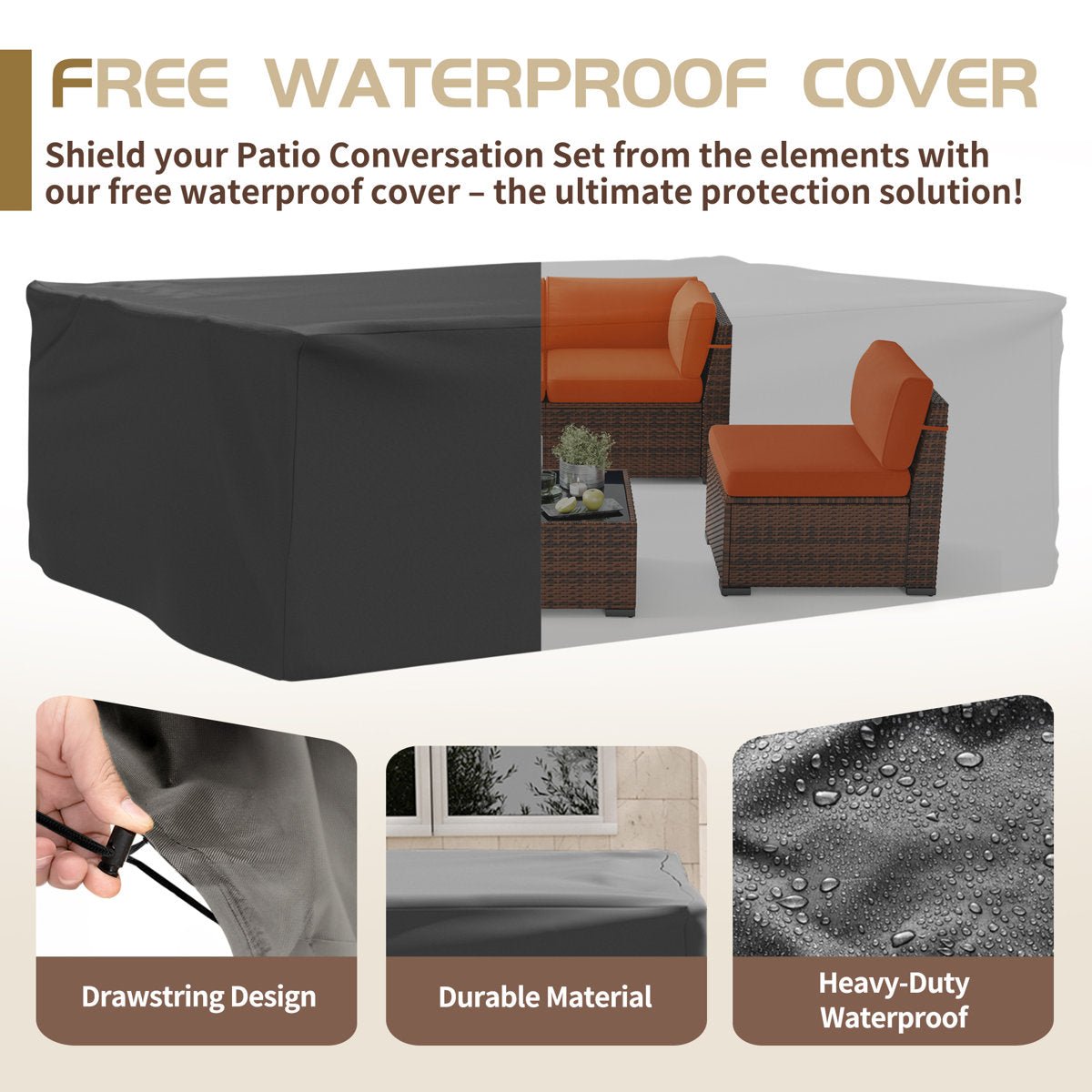 4 - Person Outdoor Seating with Cushions - From Where - 