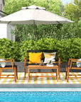 4 - Piece Acacia Patio Conversation Set - From Where - 