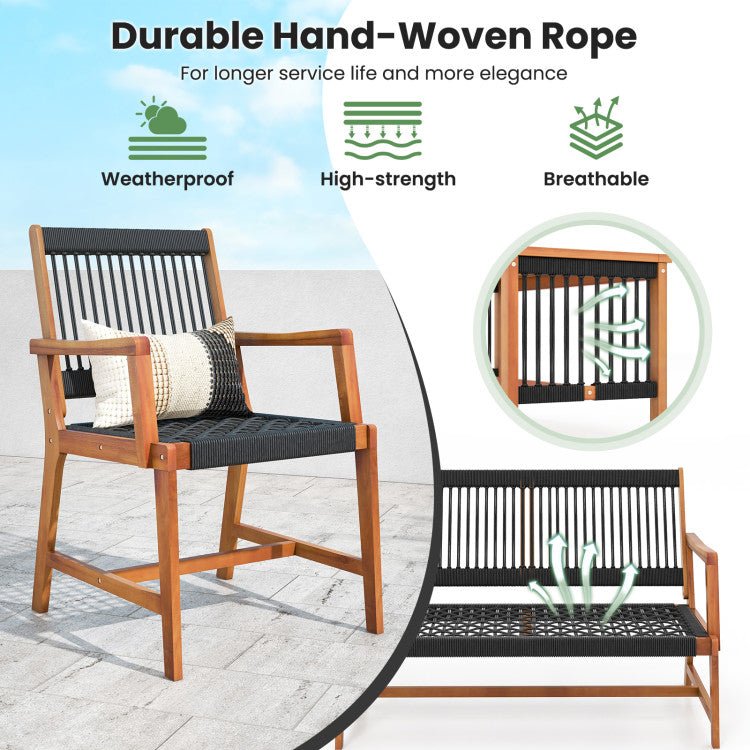 4 - Piece Acacia Patio Conversation Set - From Where - 