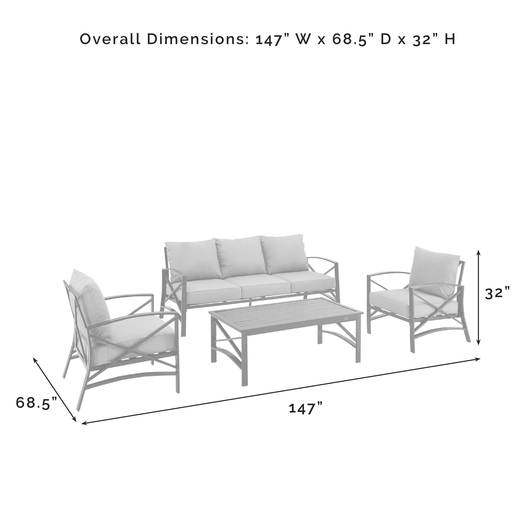 4 - Piece Metal Outdoor Sofa Set - From Where - 