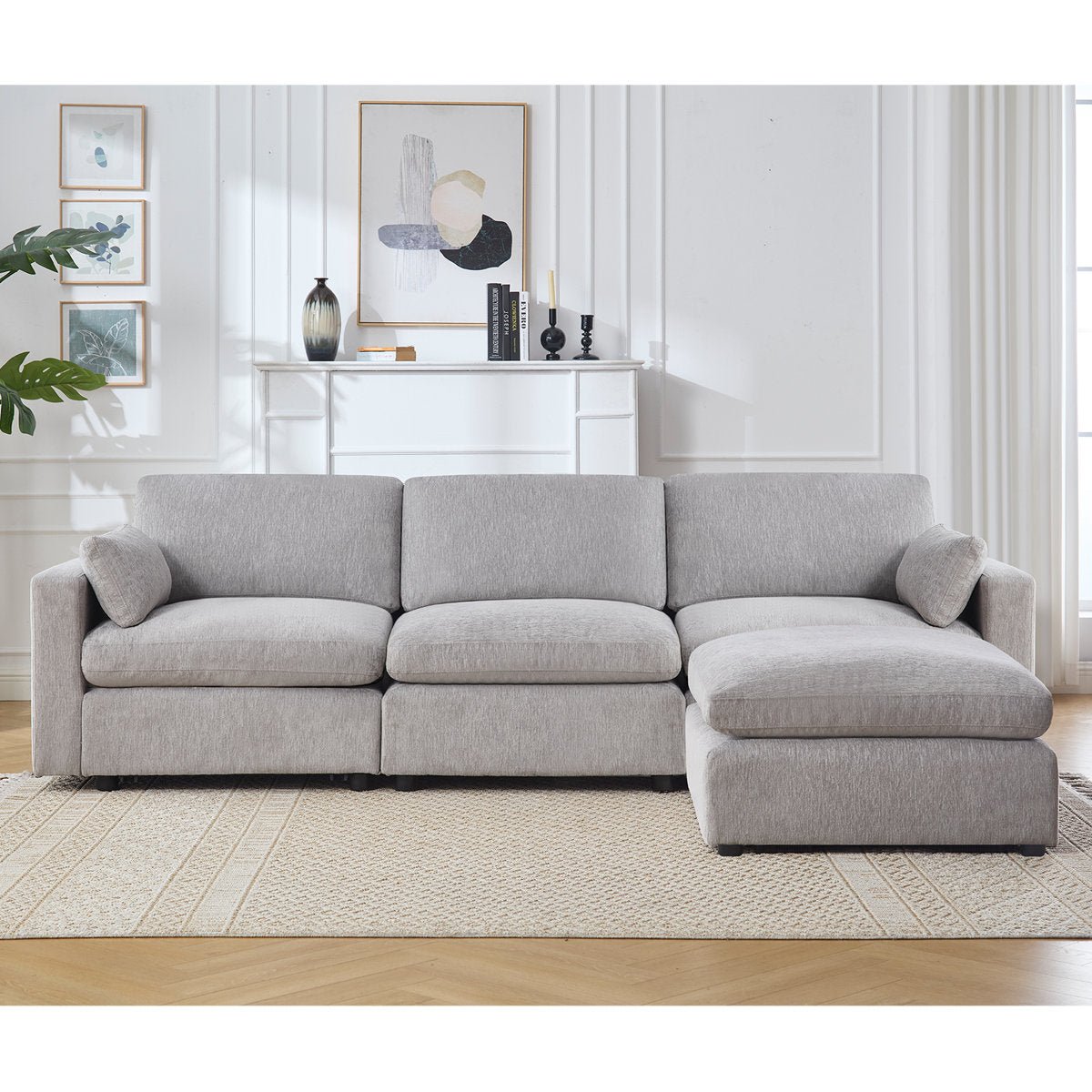4 - Piece Modular Sectional With Ottoman - From Where - 