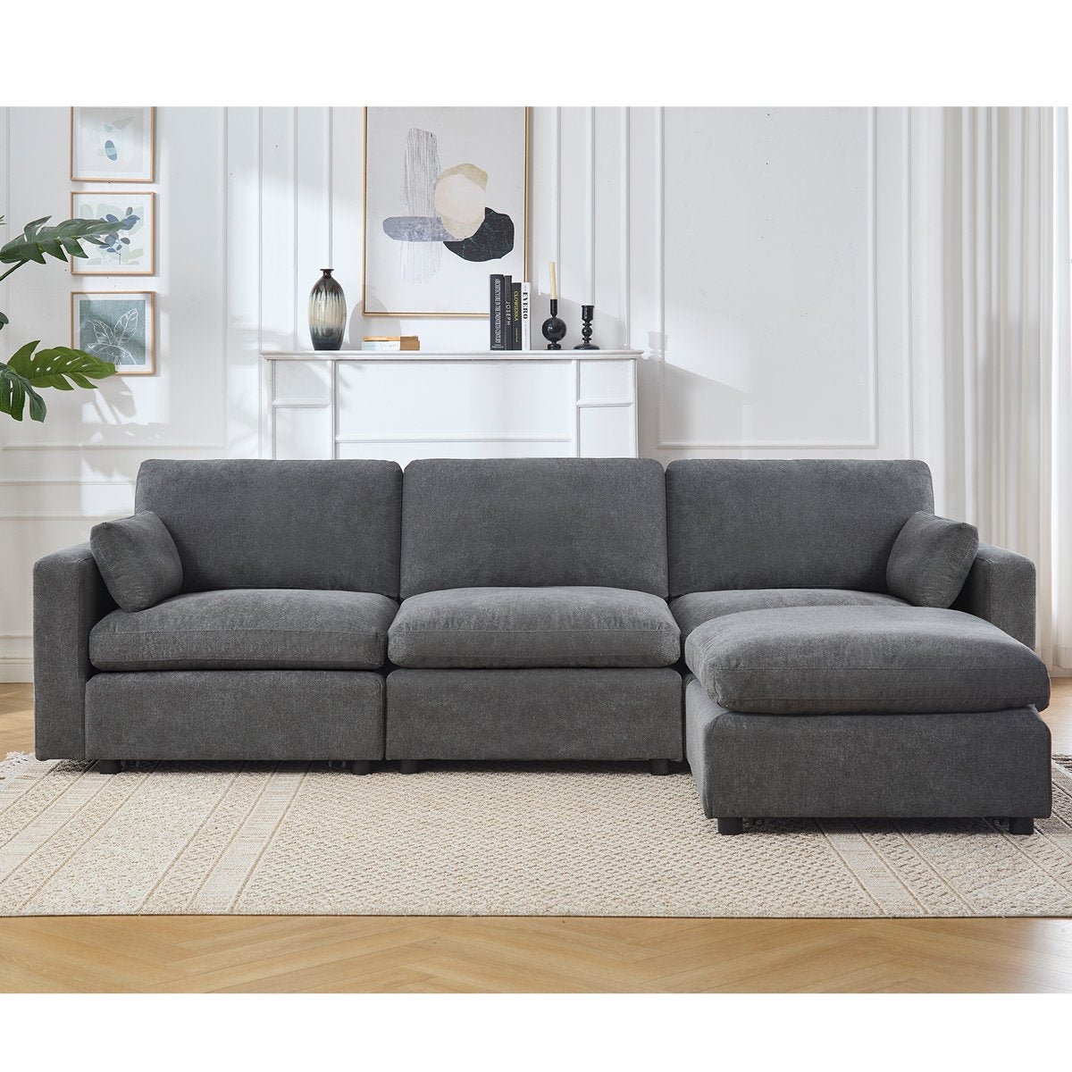 4 - Piece Modular Sectional With Ottoman - From Where - 