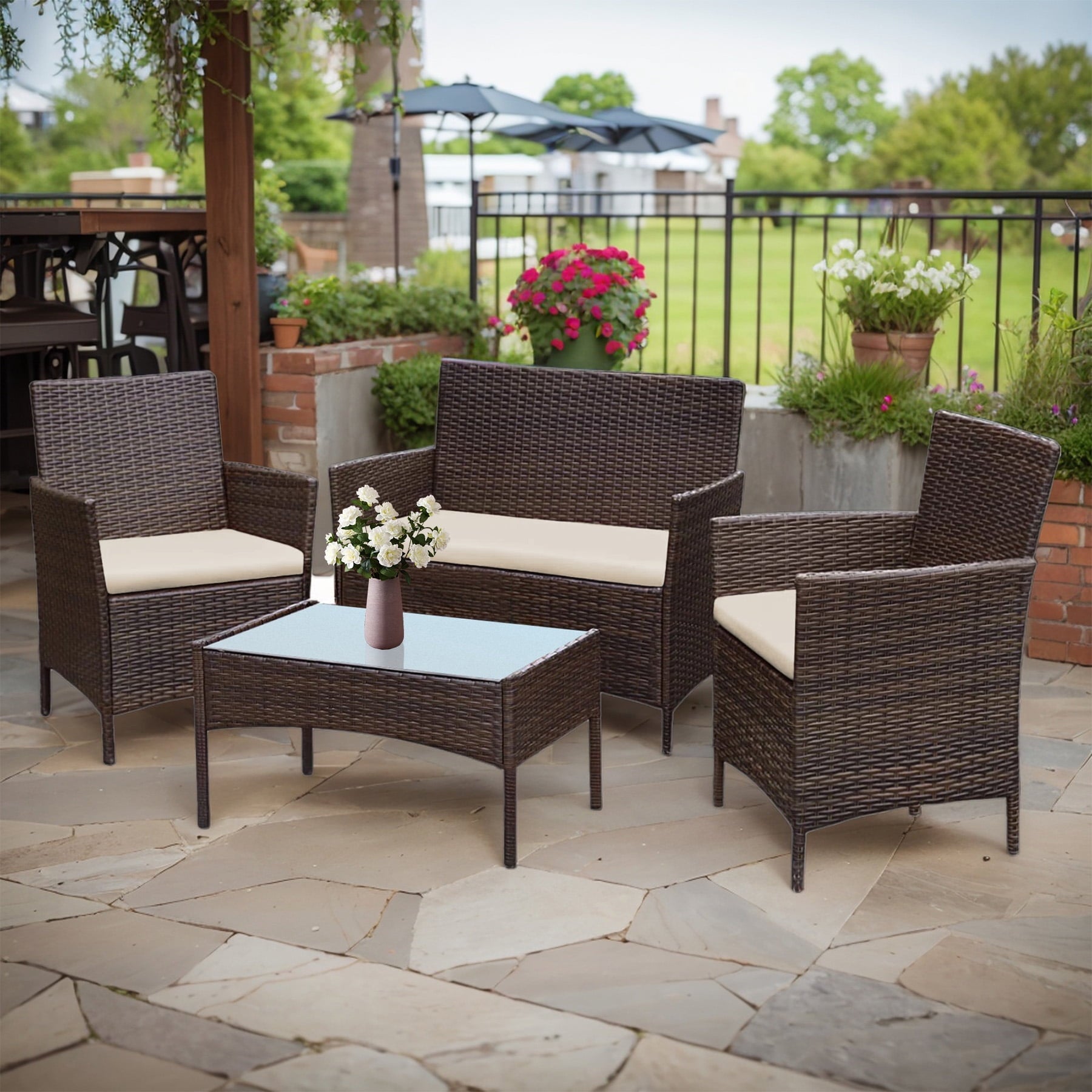 4 - Piece Outdoor Conversation Set - From Where - 