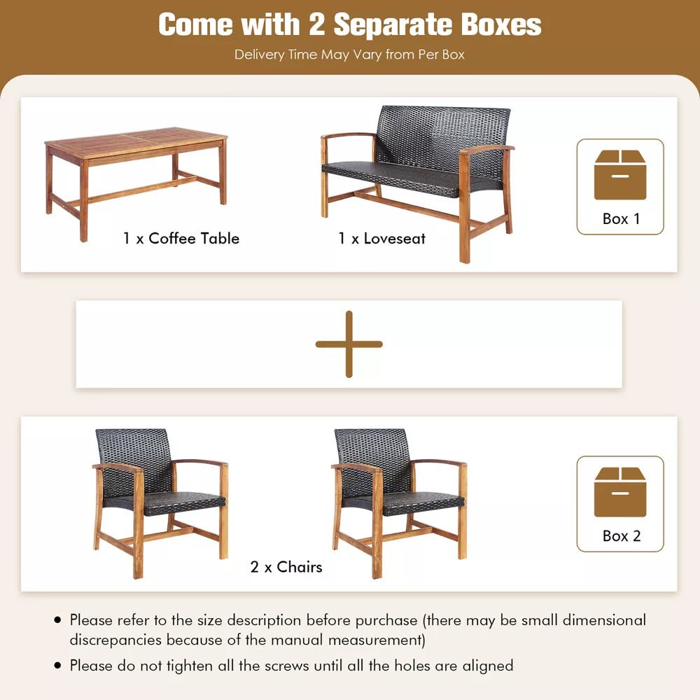 4 - Piece Outdoor Rattan Furniture Set - From Where - 
